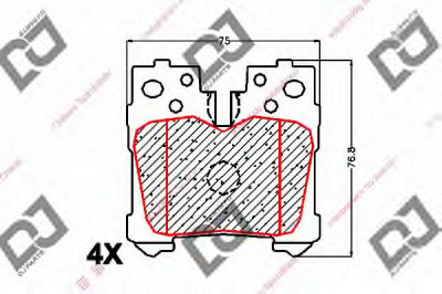 DJ PARTS bp1652 -  Комплект тормозных колодок, дисковый тормоз